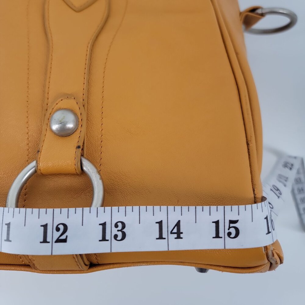 Cheeky Lime Mustard Leather Camera Bag | Braided Handles | Adjustable Dividers - Picture 8 of 12